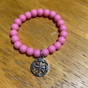 Pink Rubber Rustic Cuff Bracelet